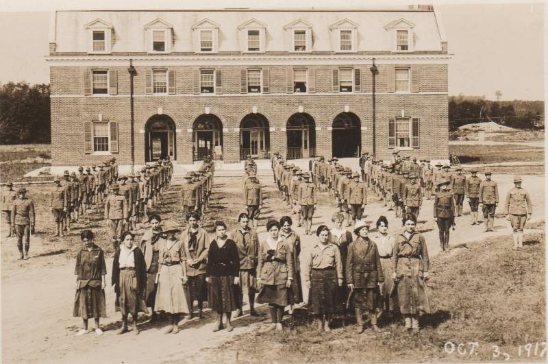 October 3, 1917 students women upfront