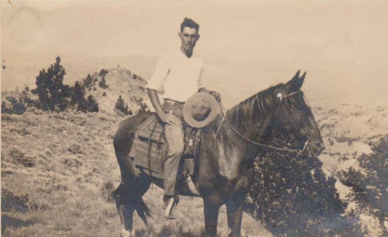 Southard in Montana on a horse