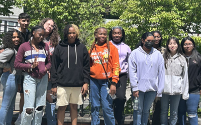 Students visiting Cold Spring Harbor Laboratory